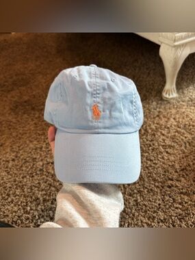 NWT Polo Ralph Lauren Light Blue & Orange Hat